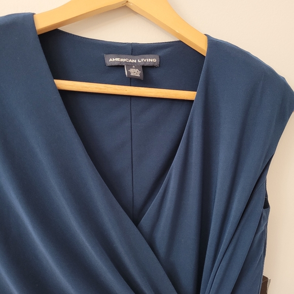 Teal Formal Evening Cocktail Dress Size 4 Faux Wrap Mini Dress - Picture 6 of 9